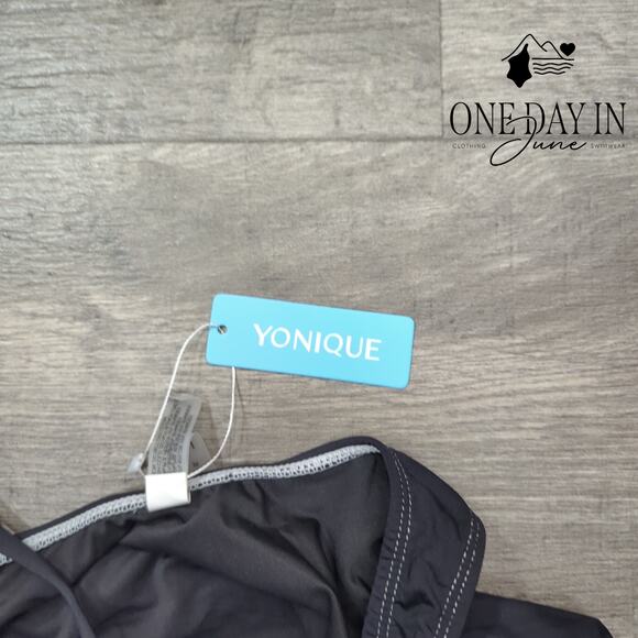 Yonique One Shoulder Mesh Cut Out One Piece Swimsuit Size M - Picture 4 of 7